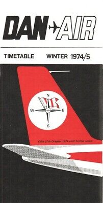 Dan-Air timetable 1974/10/27 (UK)