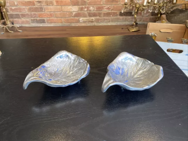 2 Vintage Wilton RWP Armetale Cabbage Leaf Dish Small Condiment Bowl