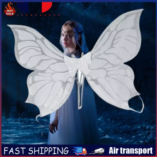 Glowing Angel Wings Ornament Kids Girls Gifts Fairy Butterfly Wings (White) FR