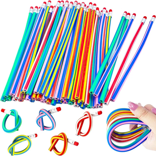 40 Pieces Flexible Soft Pencil,Soft Pencils with Eraser,Magic Bend Pencils