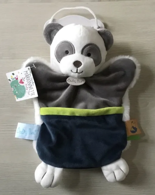 Doudou Marionnette Panda bleu gris blanc Douceurs d’automne BN0548 Baby Nat
