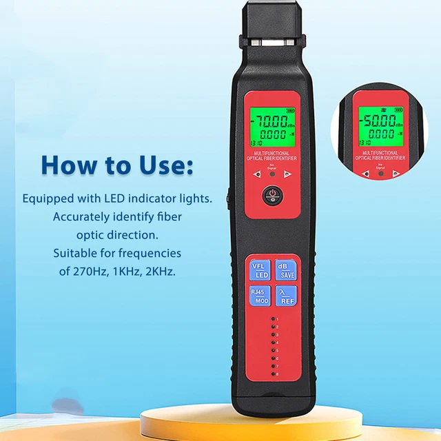 Fiber Identifier Optical Fiber Detector 270Hz 1KHz 2KHz Warning High Accuracy