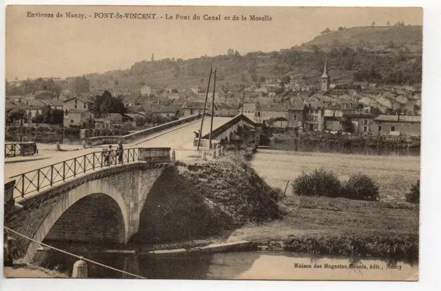 PONT SAINT VINCENT - Meurthe et Moselle - CPA 54 - le pont du canal et Moselle