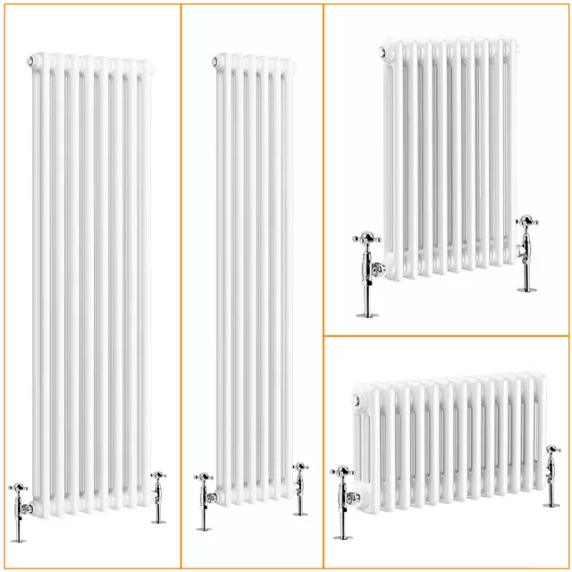 2 3 Column Traditional Cast Iron Style Rads Horizontal Vertical Radiator White