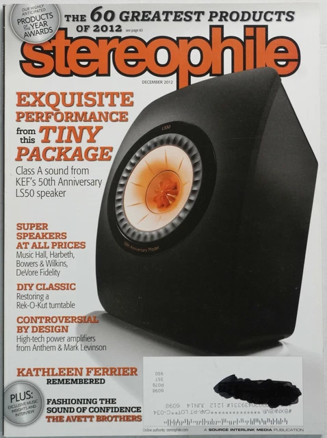 Stereophile Magazine December 2012 KEF LS50 Music Hall Harbeth Bowers Speakers