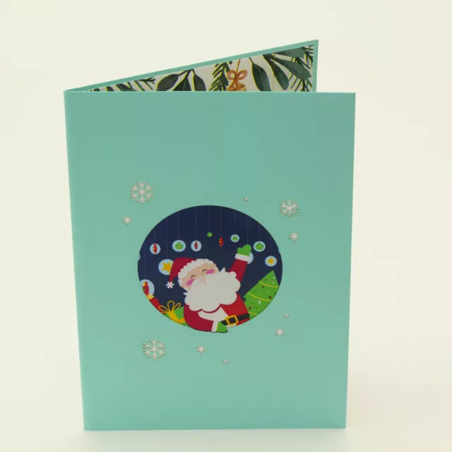 Santa waves hand Pop Up Card, 3D Xmas Card, Christmas Card, 3D Pop Up card 3