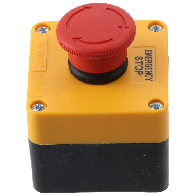 RED SIGN EMERGENCY Stop Switch Mushroom Push Button Switch Contactor £ ...