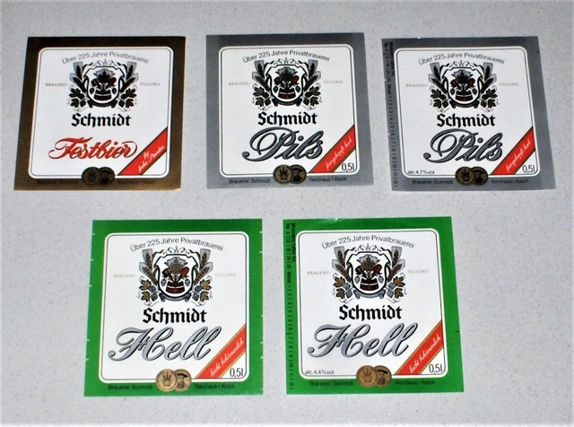 5 Etichette Birra SCHMIDT bier beer label PERFETTE etichetta Germania