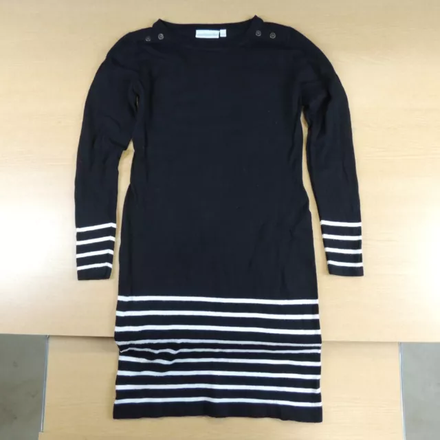 JOJO MAMAN BEBE Maternity Dress Black/white Stripes Long Sleeves size Small