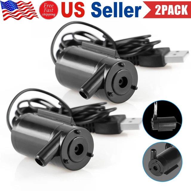 2PCS Small Water Pump Mini Mute Submersible Garden Home Fountain Tool USB 5V