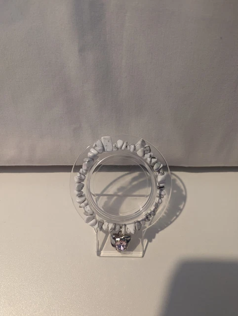 Marble Chip Bracelet With Pink Charm