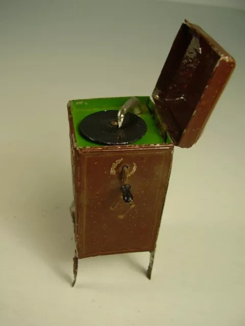 Antikes seltenes Puppenstuben Zinn Grammophon vor 1945 2