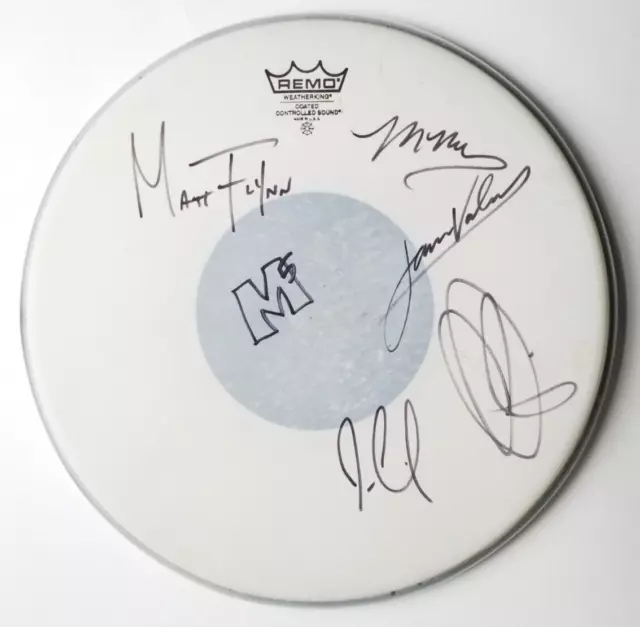 Maroon 5 REAL hand SIGNED 14" concert used Drumhead JSA LOA Adam Levine +4