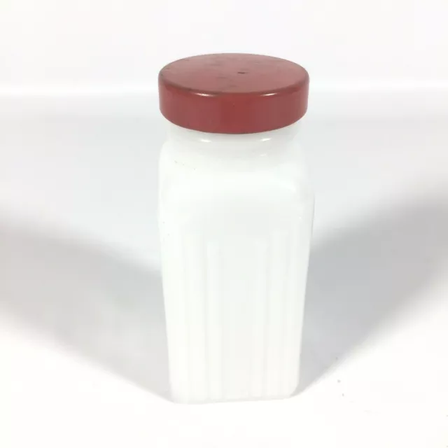 Vintage Griffiths, Purified Ground Ginger, White Milk Glass Jar, Red Lid, 2