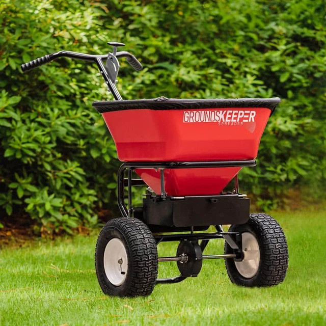 Groundskeeper Walk Behind Spreader 22.5" 100Lbs. Capacity Carbon Steel+Polymer