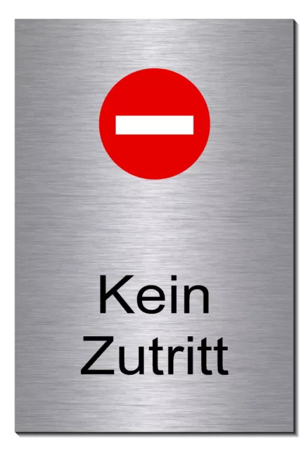 Kein Zutritt-Alu-Edelst-Optik-Schild-15 x 10 cm-Toilette-WC-Bad-Hinweisschild