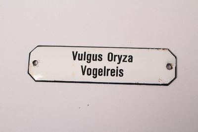 Vulgus Oryza Vogelreis Enamel Sign Pharmacy Colonial Grocer Medicine