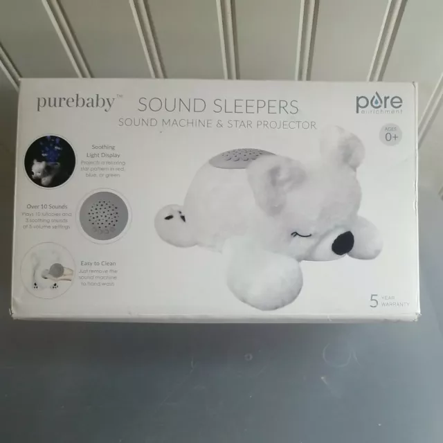 Pure Baby Sound Sleepers Sound Machine And Star Projector -Polar Bear