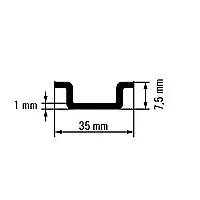 Guida di supporto, senza foro longitudinale, accessori, 35 x 7.5 x acciaio, z...