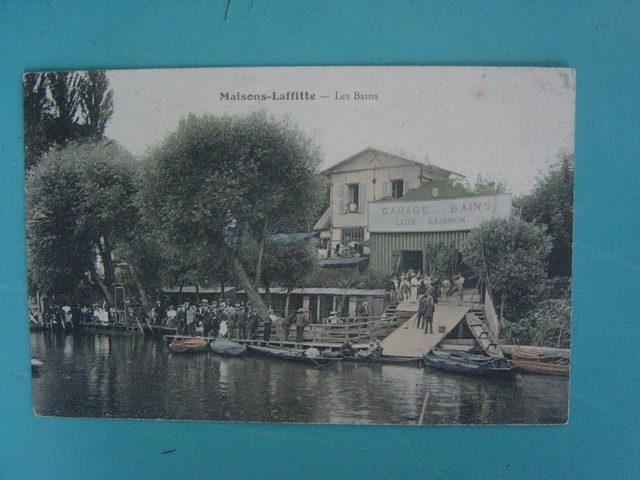 cpa antique postcard - Maisons-Laffitte (78) - Les bains