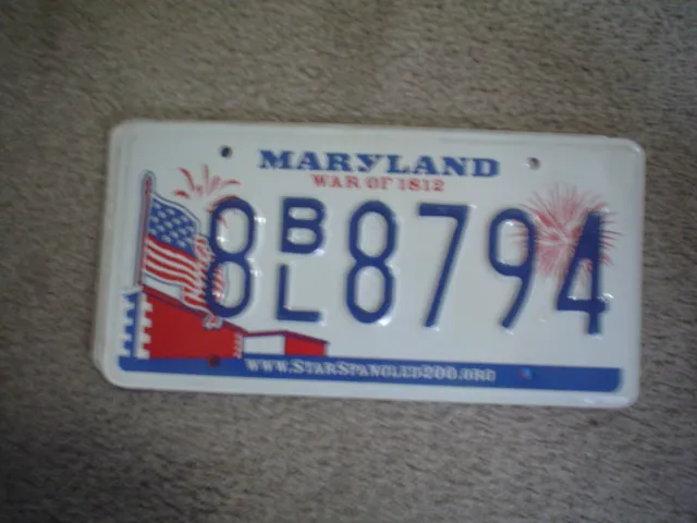 Maryland War Of 1812       License Plate Buy All States Here Free Shipping