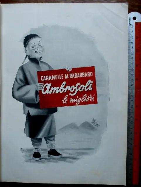 Pubblicità AMBROSOLI Caramelle al Rabarbaro - 12/1951