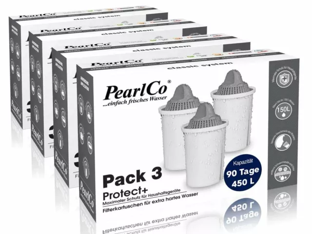 PearlCo Protect+ classic Pack 12 Filterkartuschen für sehr hartes Wasser