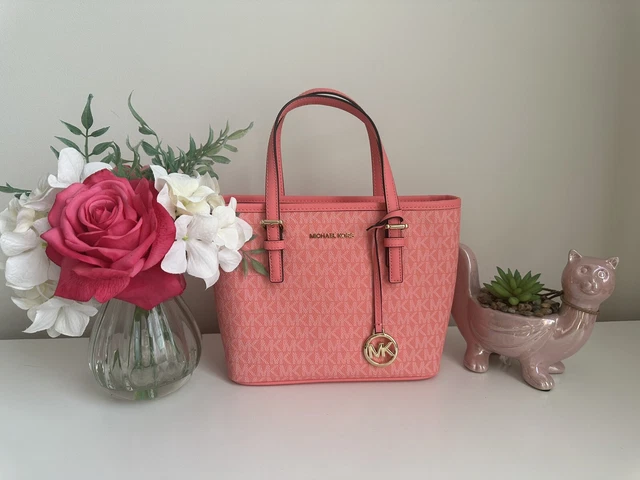 Michael Kors Jet Set Travel Xs Carryall Tote Shoulder Bag Mk Grapefruit Pink