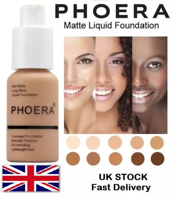 PHOERA® Liquid Matte Flawless Long Lasting Full Coverage Foundation Concealer UK