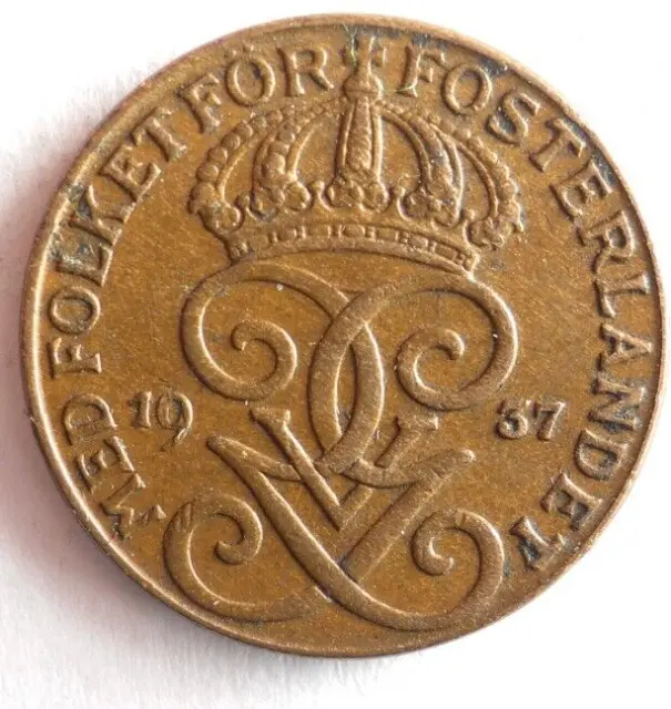 1937 Sweden ORE - High Quality Coin Sweden Bin #2