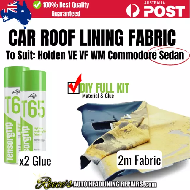 Holden VE VF WM Roof Lining 2m Fabric + x2 Glue (SEDAN)(#7 LIGHT GREY) Holden VE VF WM Roof Lining 2m Fabric + x2 Glue (SEDAN)(#7 LIGHT GREY)