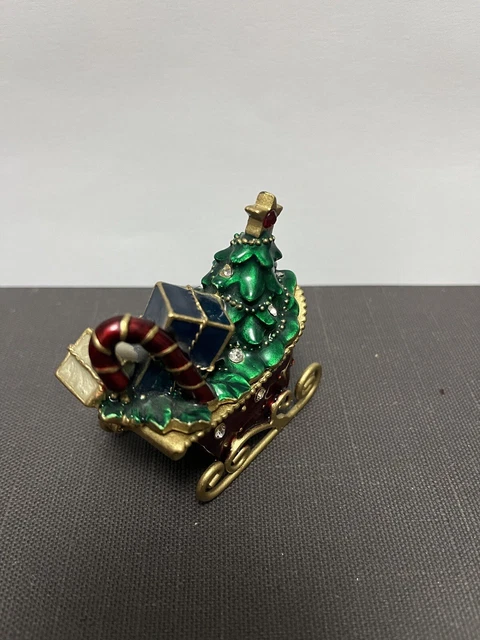 Weihnachten Santa Sleigh Emaille Schmuck Box Weihnachten