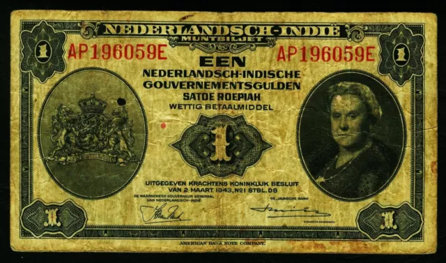 NIEDERLÄNDISCH-INDIEN. 1 Gulden 1943. 111.