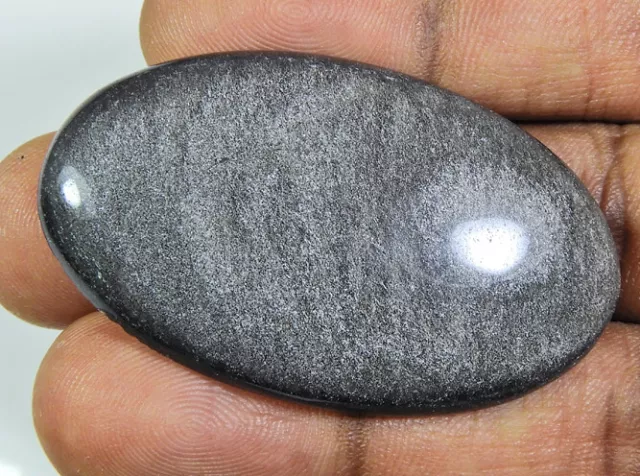 Natural Silver Sheen Oval Untreated Loose Gemstone Cabochon 63Cts. c896