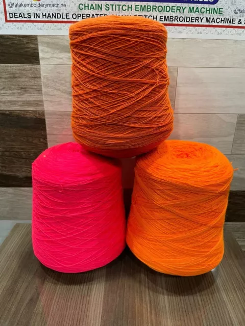 Falak Embroidery Thread Combo Wool  ( Orange, Pink, dark Orange ) Free Shipping