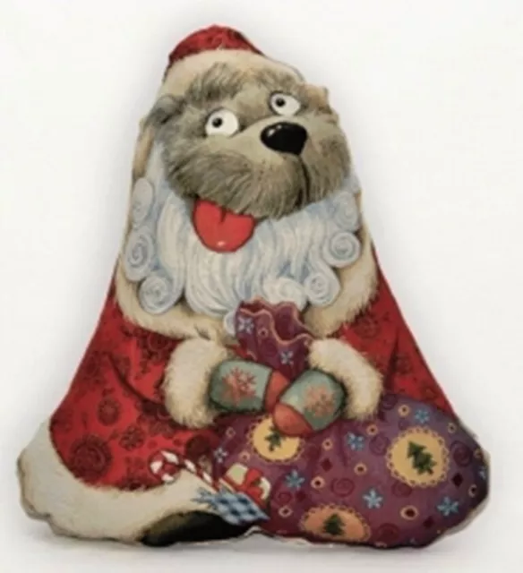 "Santa Dog" Tapestry Gobelin Decorating Pillow