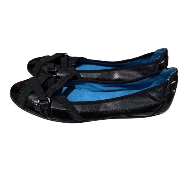 Black Faux Leather Adrienne Vitadini Muzi Ballet Flat 2