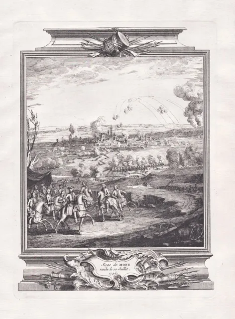 Mons Bergen Hennegau Belgium Belgique Belgien gravure Kupferstich engraving 1760