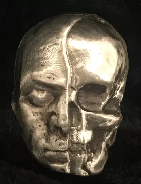 1.75 tr/oz MK BarZ  "Half Dead-1/2 Man & Skull" .999 fine silver
