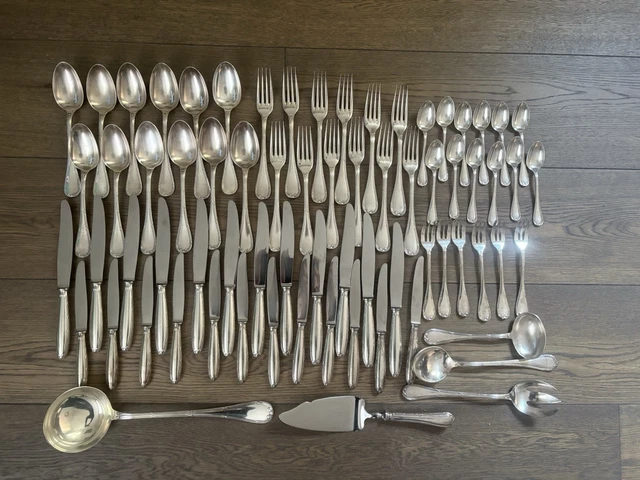 Service De Table Christofle ARIA - 120 Pièces En Métal Argenté, Coffret Neuf, Très Bel état