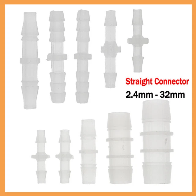 Straight Hose Joiner Plastic Pipe Tube Connector Pipe Fitting Air Water 2.4-32mm