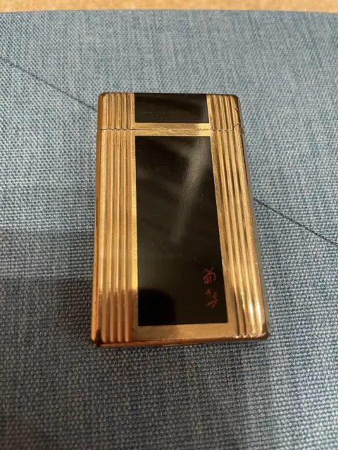 St Dupont Gold Plated Lighter With Chinese Script