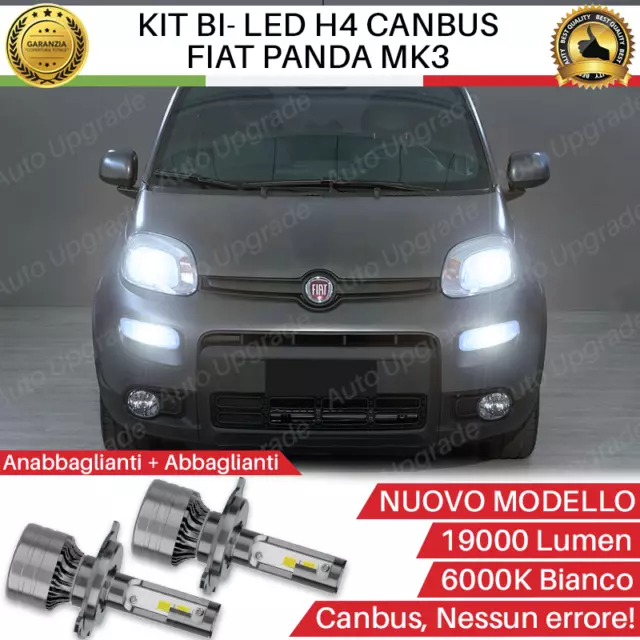 Kit Led H4 6000K Per Fiat Panda Mk3 4X4 19000 Lm Reali Xenon Canbus Cb No Errore