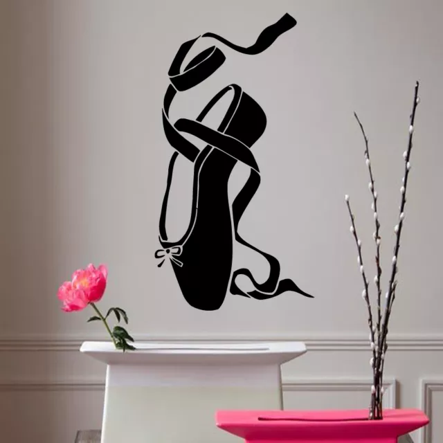 Wall Decals Ballerina Vinyl Sticker Girl Ballet Shoe Dance Pointes Decor kk179