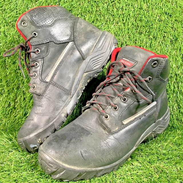 DICKIES STEEL TOE Cap Work Boots Mens UK 8 Black Red Genuine Dickies ...