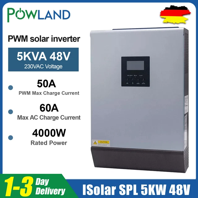 5KVA 4000W SOLAR Hybrid Inverter Pure Sine Wave 220VAC Output Solar ...