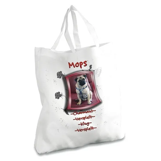 Angebot Mops  Einkaufstasche ca. 45 x 42 cm Neu Tasche Beutel Hund Dog Geschenk