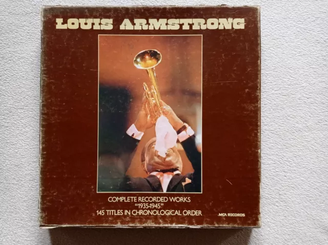 COFFRET 10 LP 33T LOUIS ARMSTRONG "Complete Recorded Works 1935 - 1945 (145 T."-