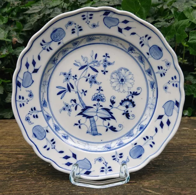 Vecchio Ernst Teichert Meissen Piastra Pranzo Piatto Blu Cipolla Ø 24,5 CM ~1920