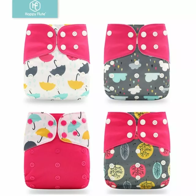 4 pcs 0-2year 3-15kg Baby's Eco-Friendly Cloth Diaper Adjustable Reusable Nappy